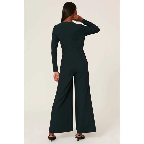 Adam‎ Lippes Green Jumpsuit Long Sleeve Wide Leg Crepe Career Casual Sz 6 - Picture 3 of 16